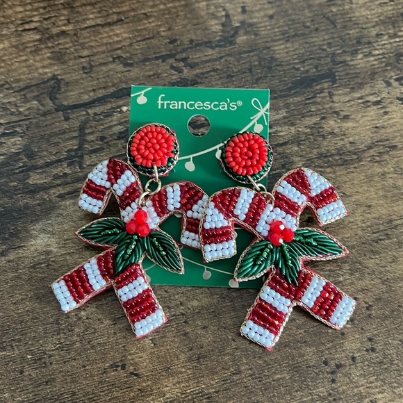Festive candy cane beaded earrings 🎄 - Picture 1 of 2